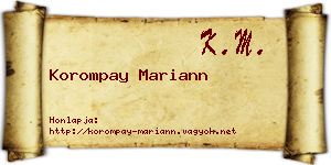 Korompay Mariann névjegykártya
