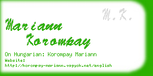 mariann korompay business card